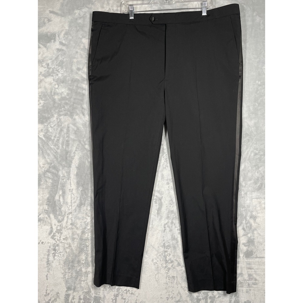 Nautica Nadal Mens Black Tuxedo Dress Pants Satin Side Stripe NAS5T00 W43 R48